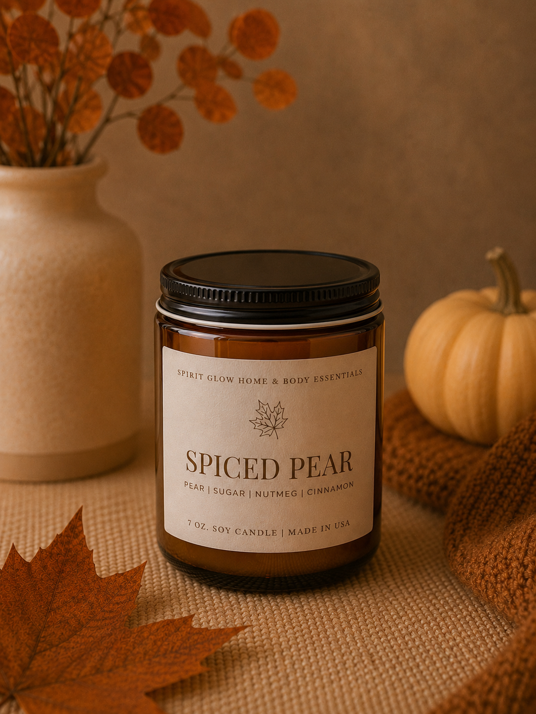 Spiced Pear -7oz. Soy Wax Candle