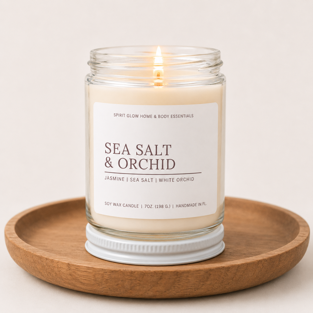 Sea Salt & Orchid - 7oz. Soy Wax  Candle