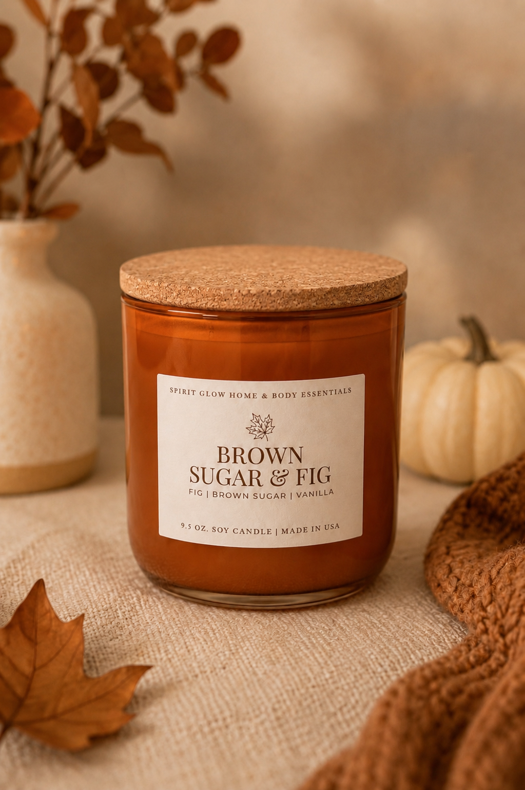 Brown Sugar & Fig - 9.5oz. Soy Wax Candle