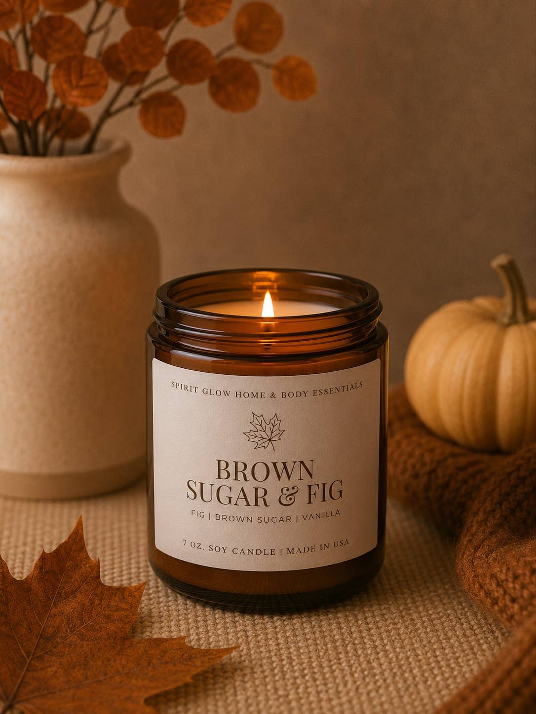 Brown Sugar & Fig - 7oz. Soy Wax Candle