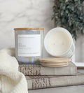 Icy Woods- 11 oz.  Iridescent White Glass Soy Candle