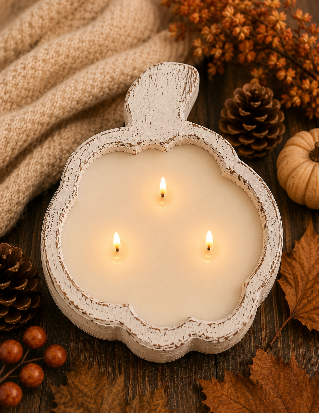 *NEW* Farmhouse Style Pumpkin Dough Bowl Soy Candle