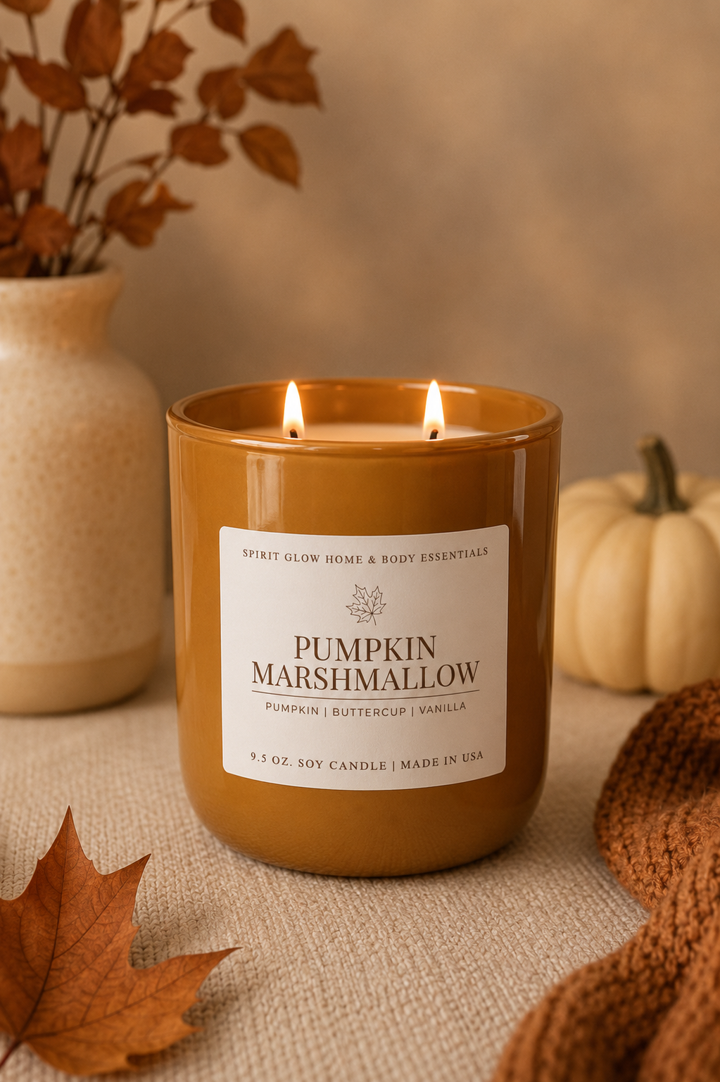 Pumpkin Marshmallow - 9.5oz. Soy Wax Candle