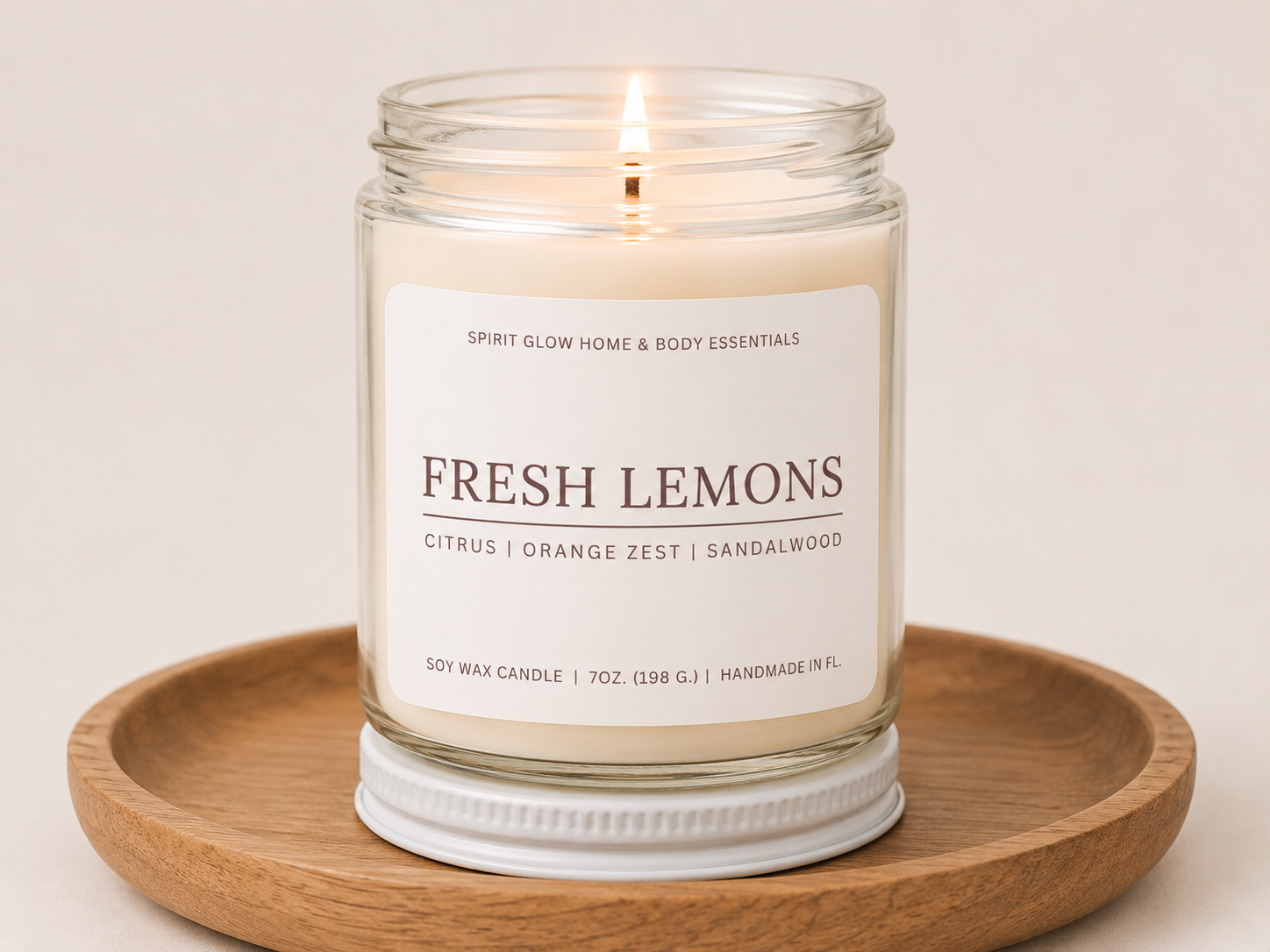 Fresh Lemons 7oz. Soy Wax Candle